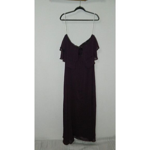 Lulu's Dress Devoted to‎ Romance Dark Purple Strapless Maxi Dress Size X-Large - Picture 1 of 7
